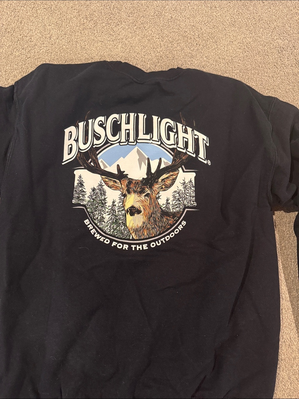 Busch Light Black Graphic Sweatshirt - Outdoor Stag Logo